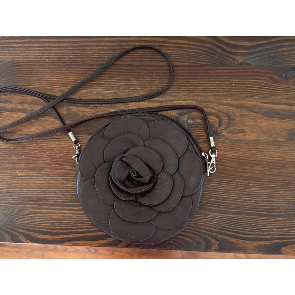 Brown Floral Crossbody Bag